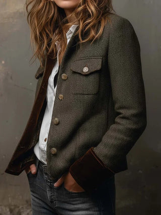 Dolores | Blazer en Twill avec Profils Contrastés