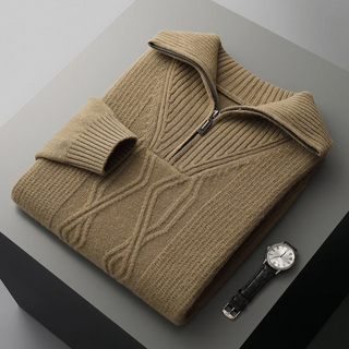Pull zippé en laine mérinos Taranto