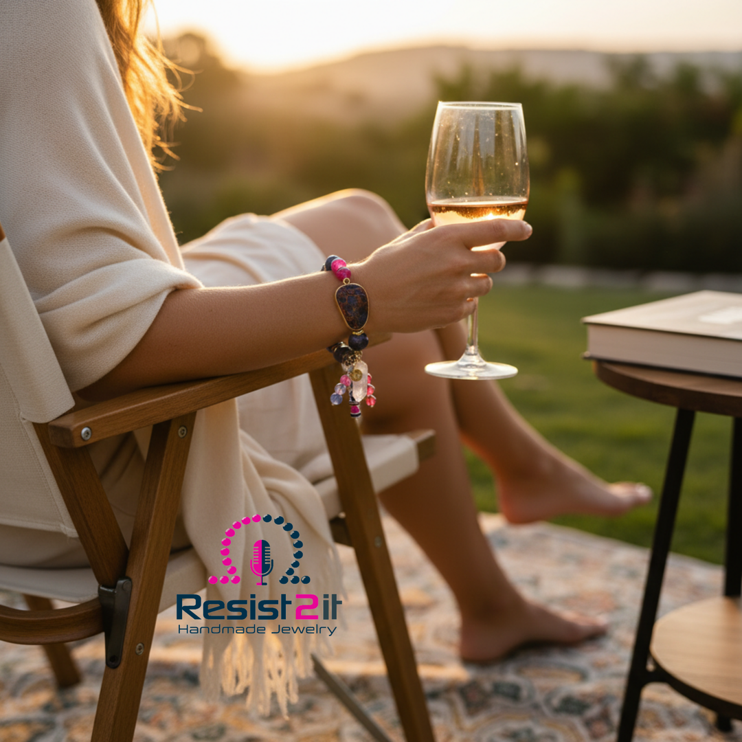 LA NUIT EN ROSÉ™ – Bracelet en pierres précieuses