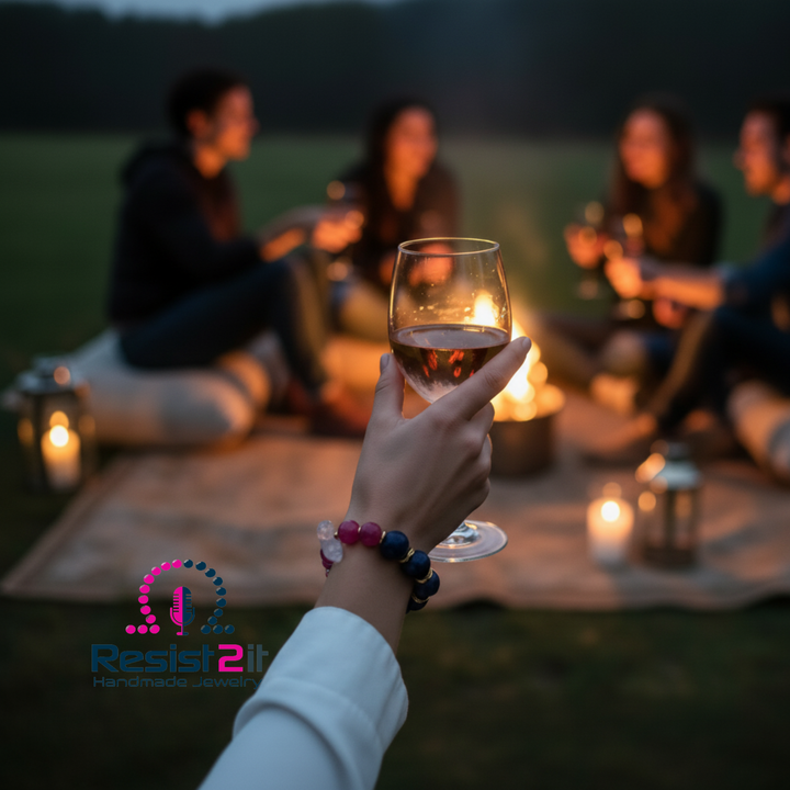 LA NUIT EN ROSÉ™ – Bracelet en pierres précieuses