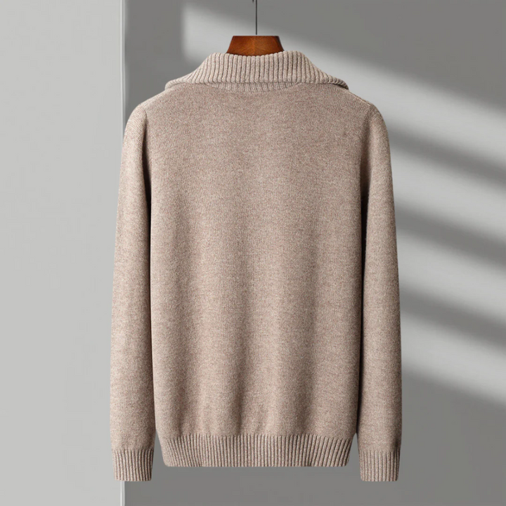 Pull zippé en laine mérinos Taranto
