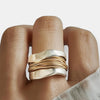 Ulrica | Bague large bicolore enroulée