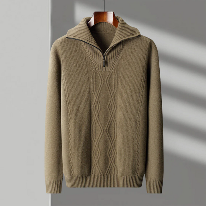 Pull zippé en laine mérinos Taranto