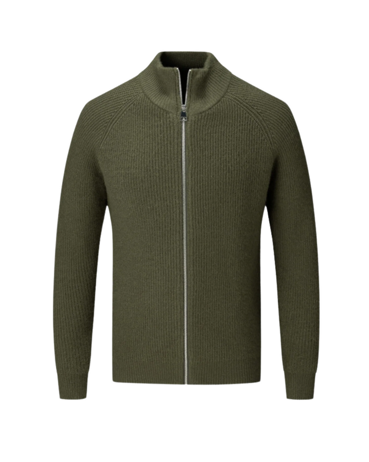 Cardigan Zippé en Laine Mérinos Quatre Saisons