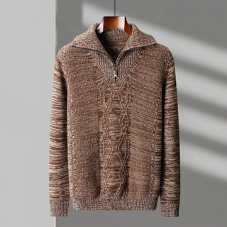 Pull zippé en laine mérinos Taranto