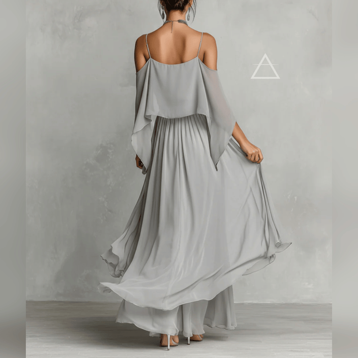 Célestine | Robe longue fluide à épaules dénudées