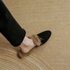 Garance™ – Mule en daim doublée de fourrure