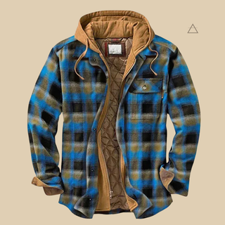 Capucine™ – Veste patchwork à carreaux Blue Foret
