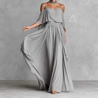 Célestine | Robe longue fluide à épaules dénudées