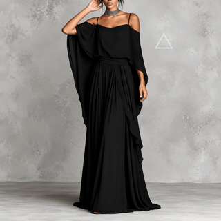 Célestine | Robe longue fluide à épaules dénudées