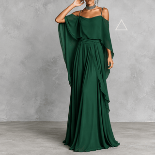 Célestine | Robe longue fluide à épaules dénudées