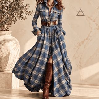 Constance | Robe longue à carreaux