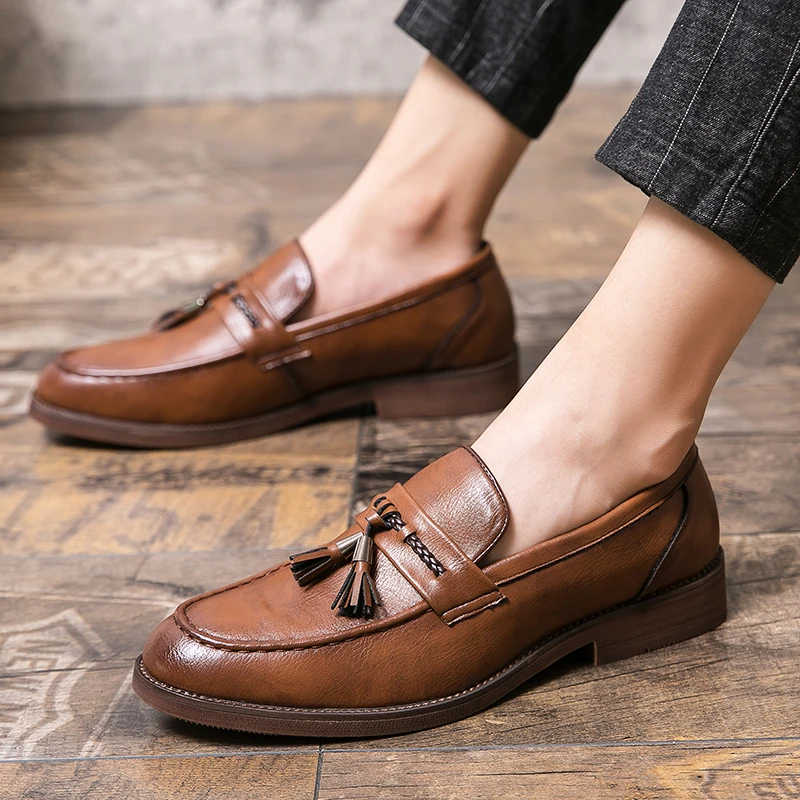 Mocassins en Cuir avec Franges