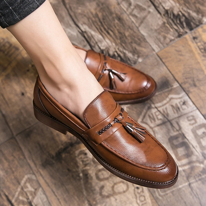 Mocassins en Cuir avec Franges