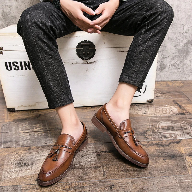 Mocassins en Cuir avec Franges