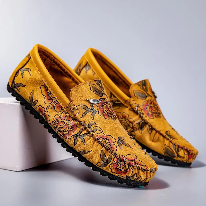 Mocassins en Daim Gravé