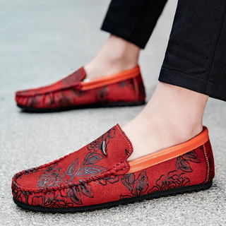 Mocassins en Daim Gravé