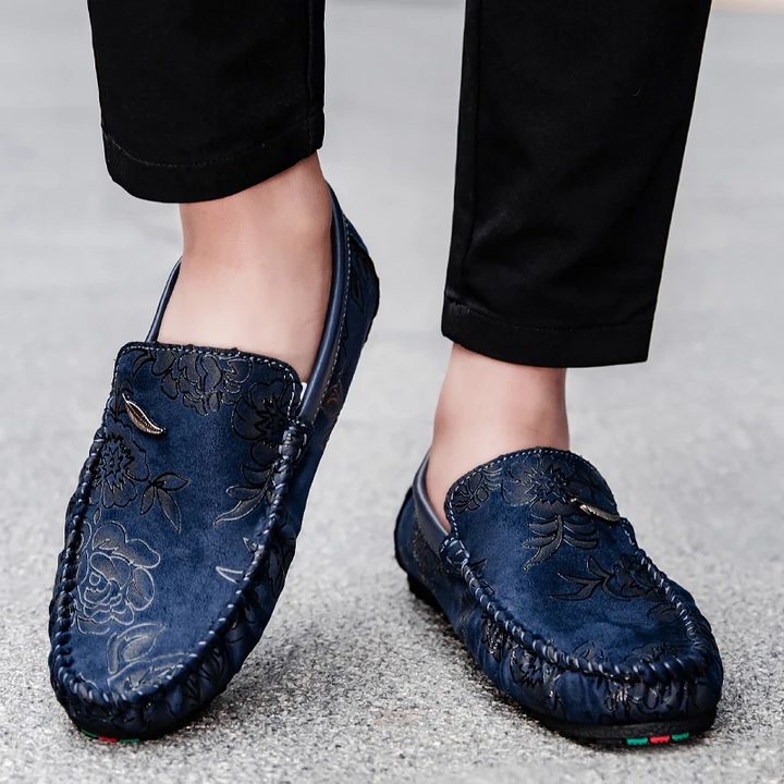 Mocassins en Daim Gravé