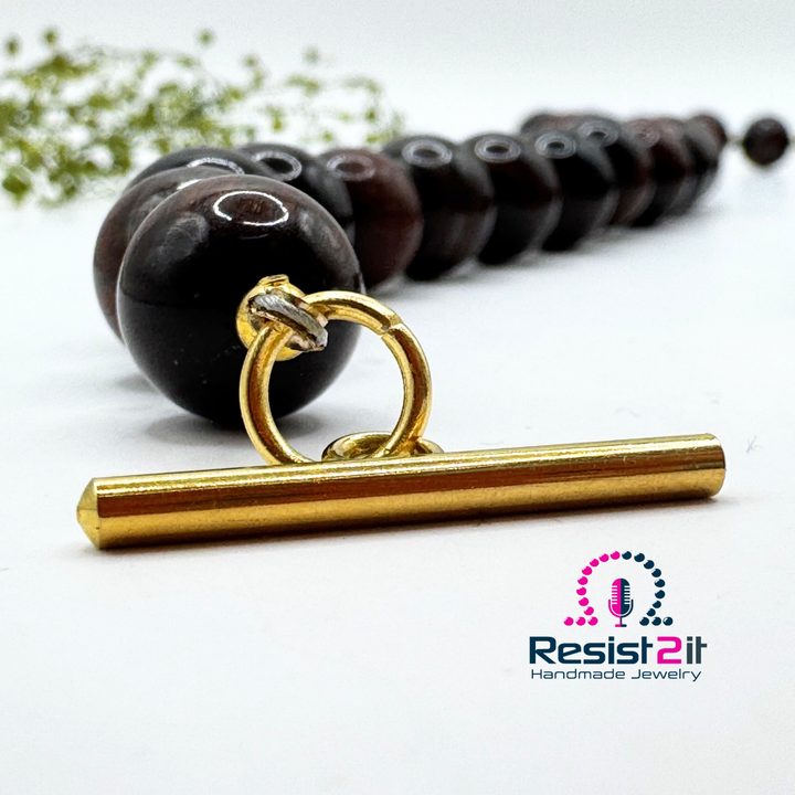 DESERT PEARL™ - Collier en Œil de Tigre Bourgogne avec Pendentif Amovible
