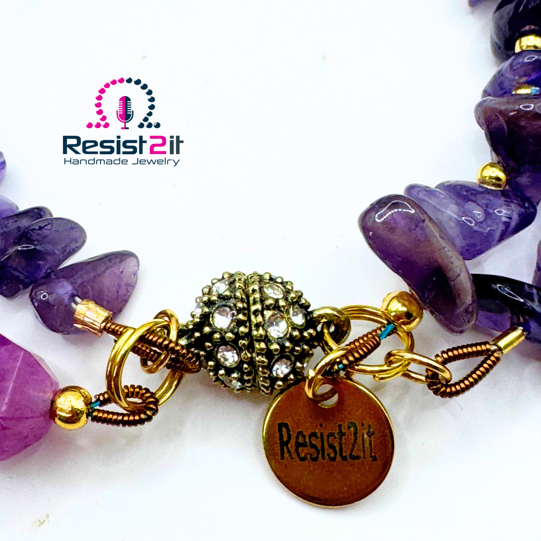 Violet Duality™ — Bracelet Déclaration en Améthyste