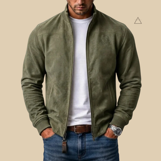 Gabriel™ blouson bomber effet suédé coloris Vert Olive — Studio Vespria