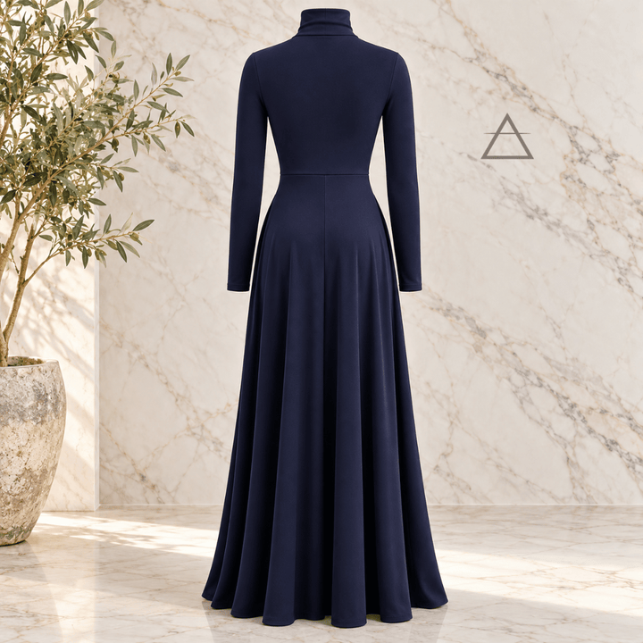 Isabeau | Robe longue fluide bleu marine
