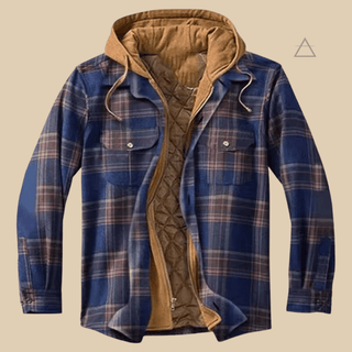 Capucine™ – Veste patchwork à carreaux — Marine Cognac