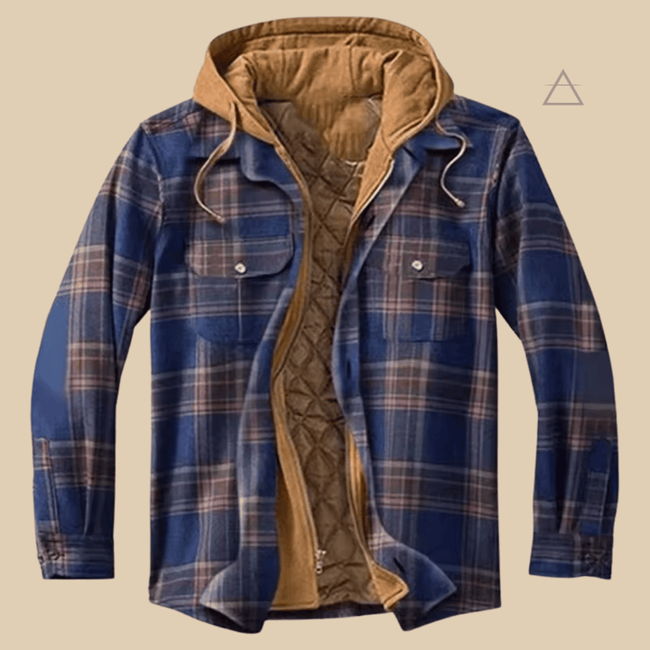 Capucine™ – Veste patchwork à carreaux — Marine Cognac