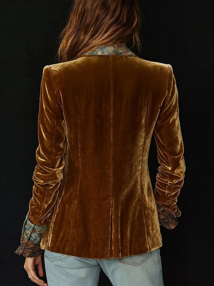 Marcela | Blazer en Patchwork avec Imprimé Floral Vintage