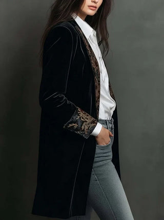 Marta | Blazer à Coupe Sculptée avec Imprimé Baroque