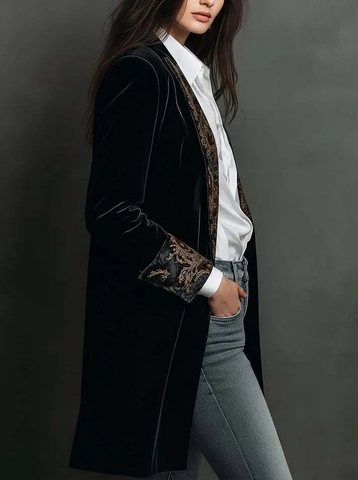 Marta | Blazer à Coupe Sculptée avec Imprimé Baroque