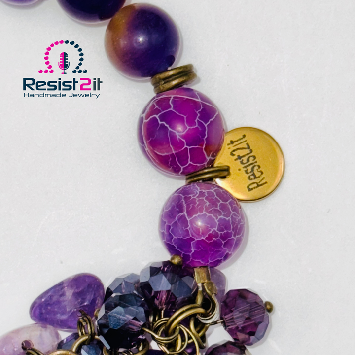 NIGHTS MYSTIQUES™ – Bracelet fait main avec Améthyste, Ametrín et Agate