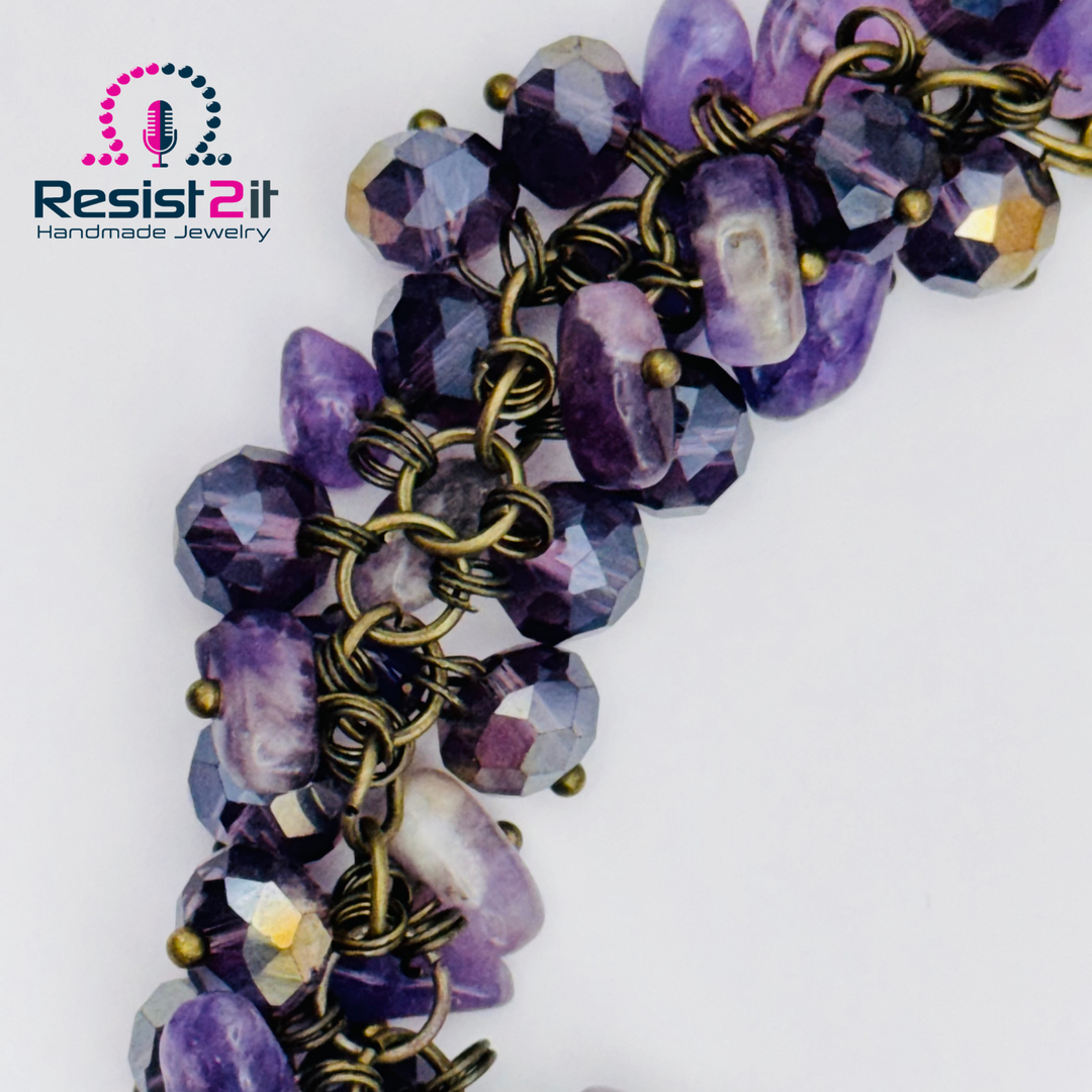 NIGHTS MYSTIQUES™ – Bracelet fait main avec Améthyste, Ametrín et Agate