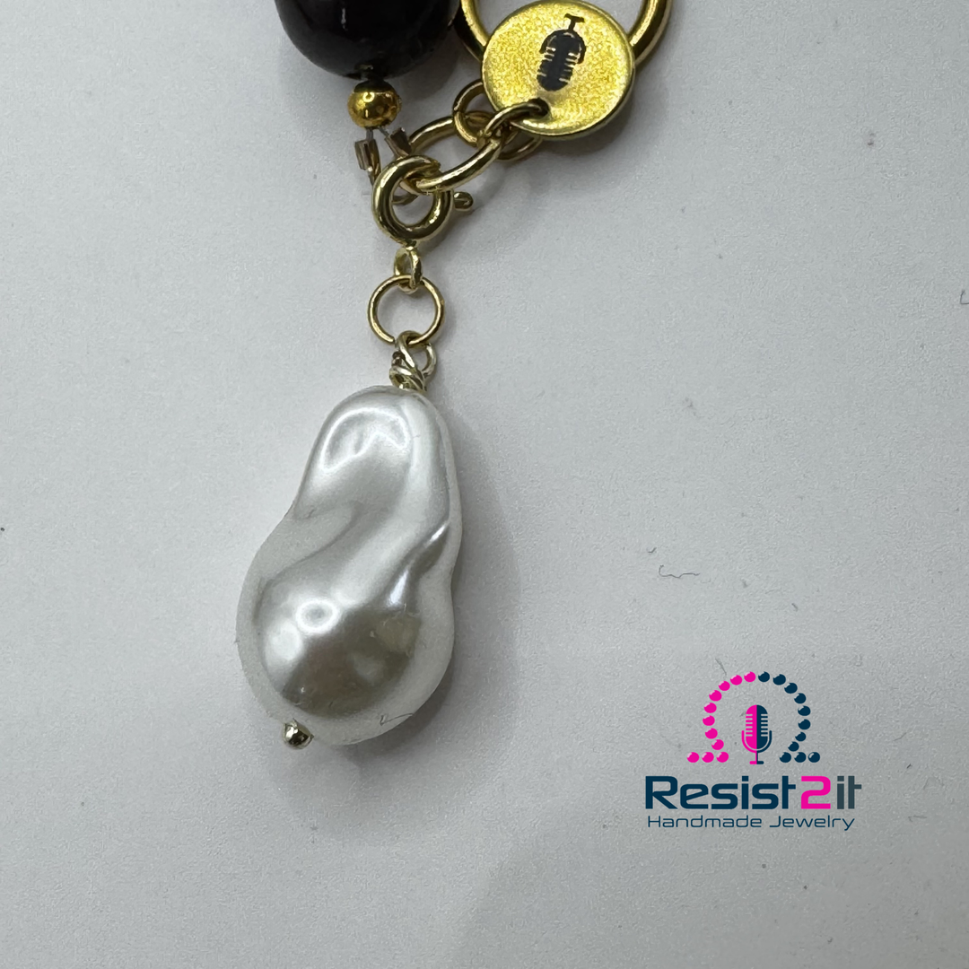 DESERT PEARL™ - Collier en Œil de Tigre Bourgogne avec Pendentif Amovible