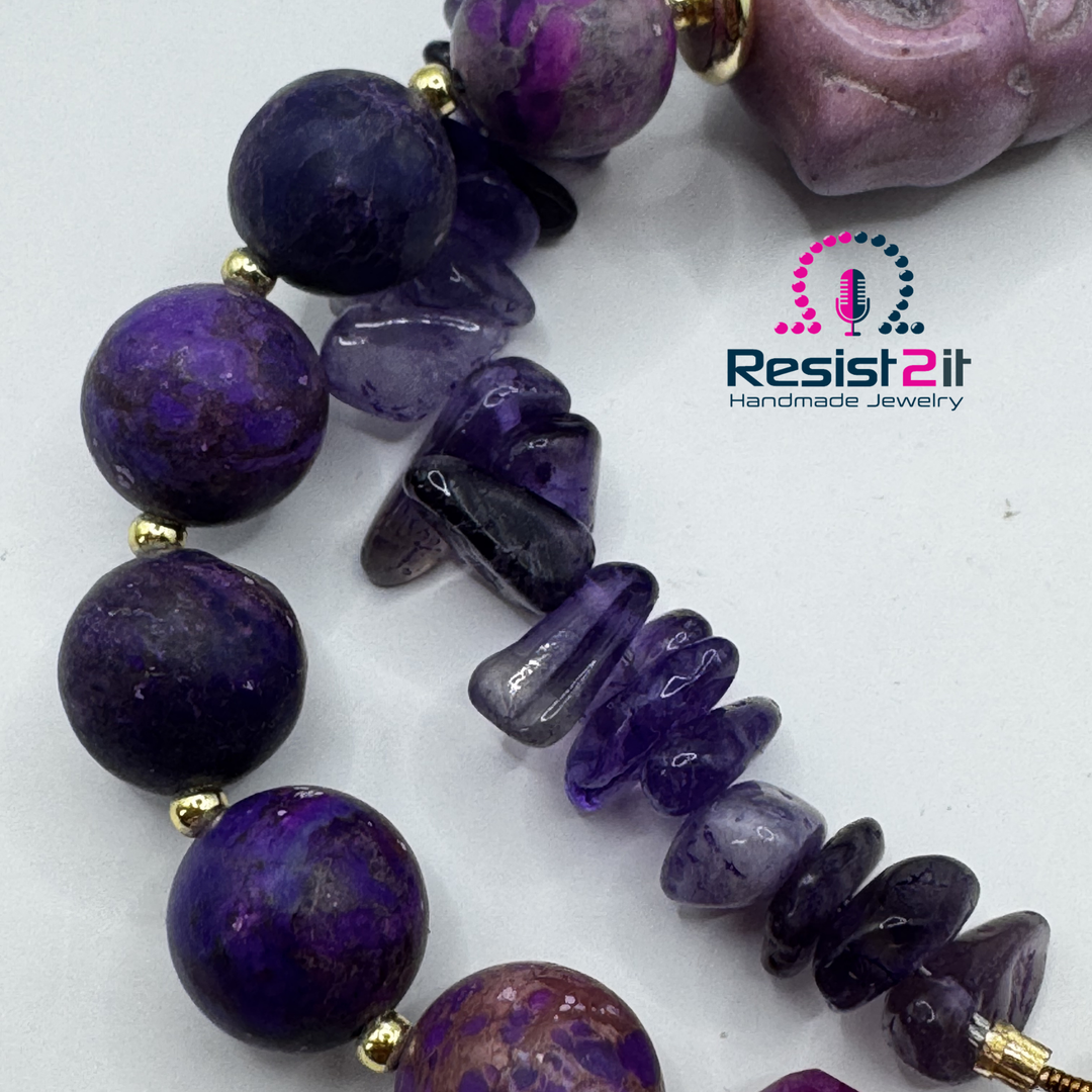 Violet Duality™ — Bracelet Déclaration en Améthyste