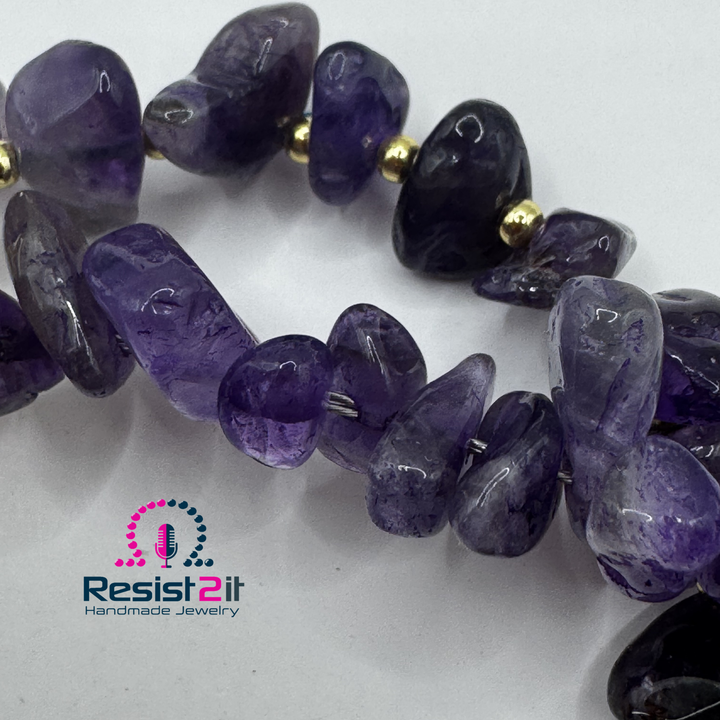 Violet Duality™ — Bracelet Déclaration en Améthyste