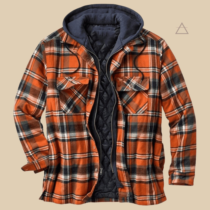 Capucine™ – Veste patchwork à carreaux — Rouille Marine
