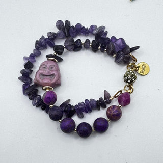 Violet Duality™ — Bracelet Déclaration en Améthyste