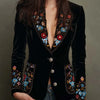 María | Blazer Brodé avec Imprimé Floral Multicolore